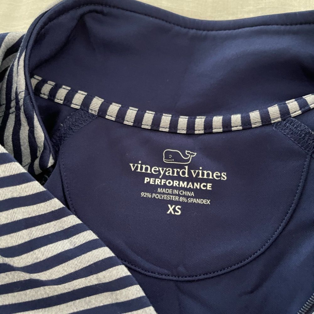 Vineyard Vines Navy Striped Performance Half Zip - image 3